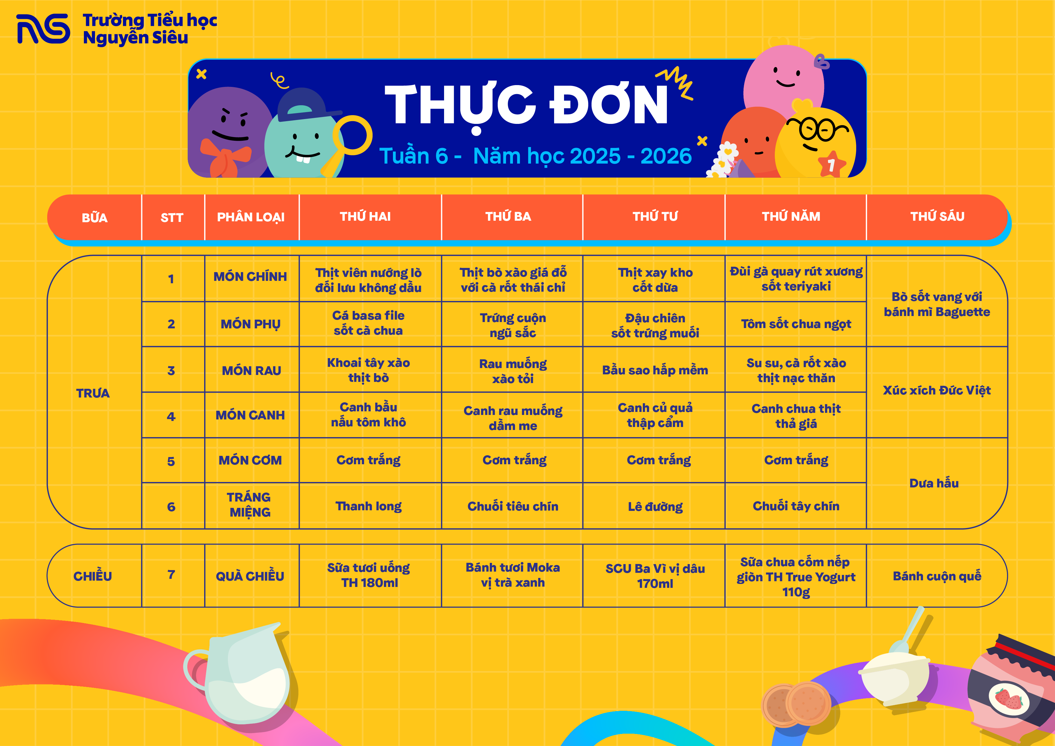 THỰC ĐƠN TUẦN 6